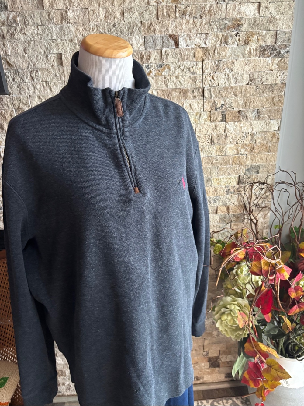 Ralph Lauren Dark Charcoal Quarter-Zip Pullover